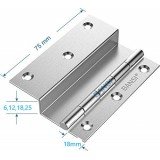 SS L Hinges 1.5mm 75mmx18mmx6mm, 12mm, 19mm, 25mm