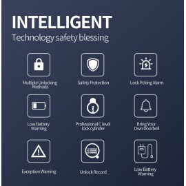 5-Way Digital Door Lock – With Door View Camera & Doorbell