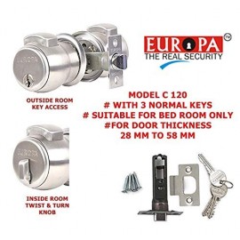 Europa Cylindrical Lock C-120 (SS) Stainless Steel 5 Pin Key Technology