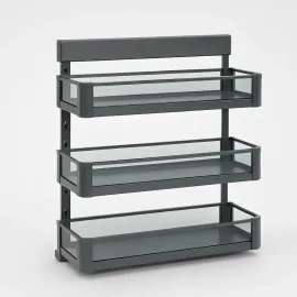 Kitchen Glass 3 Shelf Pullout Basket 24 Inch