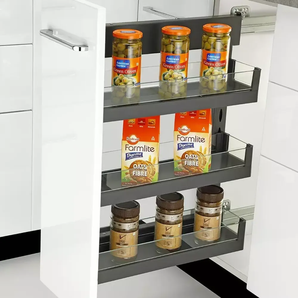 Modular Kitchen Multi Purpose Pull out Basket size 21x20x4,6,8 Inches