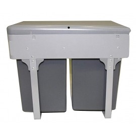 Kitchen Sliding Pull-Out Waste Bin (250 X 452 X 365 Mm) Grey Pvc with Sliding Channel 