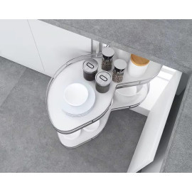 Modular Kitchen Swing Corner Basket (Right & Left) – White / Black