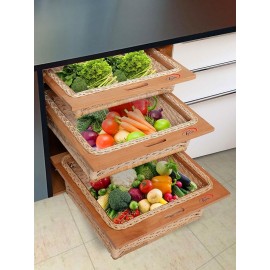Wicker Basket For Modular Kitchen | Pull Out Basket for Onion, Potatoes  Size W 17 to 22 X D 20 to 22 X H 4,6,8 Inches ( Also Customized As per your Need)