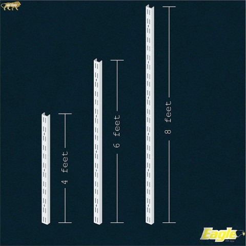 Adjustable Double Slotted Channel Mild Steel-12swg, Star White 4',6',8' feet Lenth
