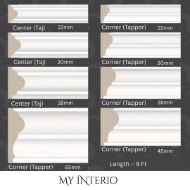 Charcoal PVC Wall Moulding Strip – 8ft Length, Decorative Design, Paintable and  Easy to Install