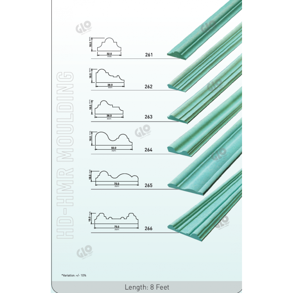 HDHMR MOULDING  Design  8 FT LENTH Paintable wall decor Moulding Size 32mm to 75mm 