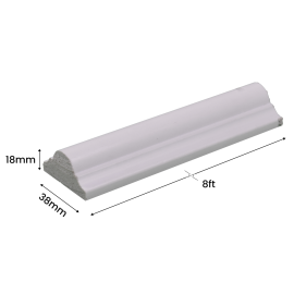 PVC Wall Moulding Strip 8ft – Charcoal, Paintable & Easy to Install