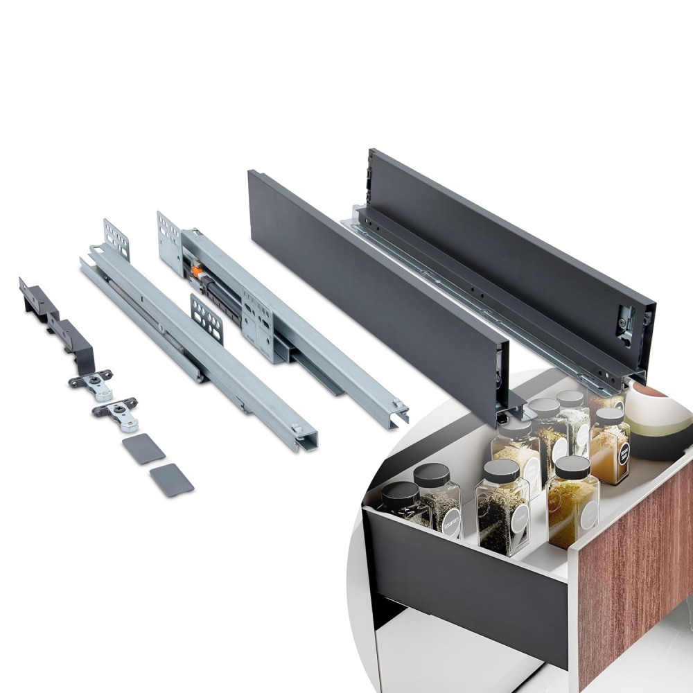 Tandem Slim Drawer Box System with Load Capacity Upto 45 Kg All Size 12 to 24 Inches 