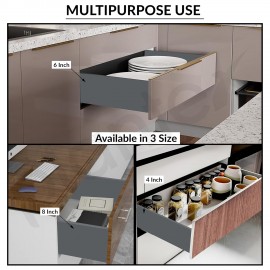 Tandem Slim Drawer Box System with Load Capacity Upto 45 Kg All Size 12 to 24 Inches 
