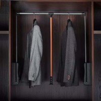 wardrobe Lifter Soft close Hanger Lifter Pull Down for Hanging Clothes, Mocha Finish