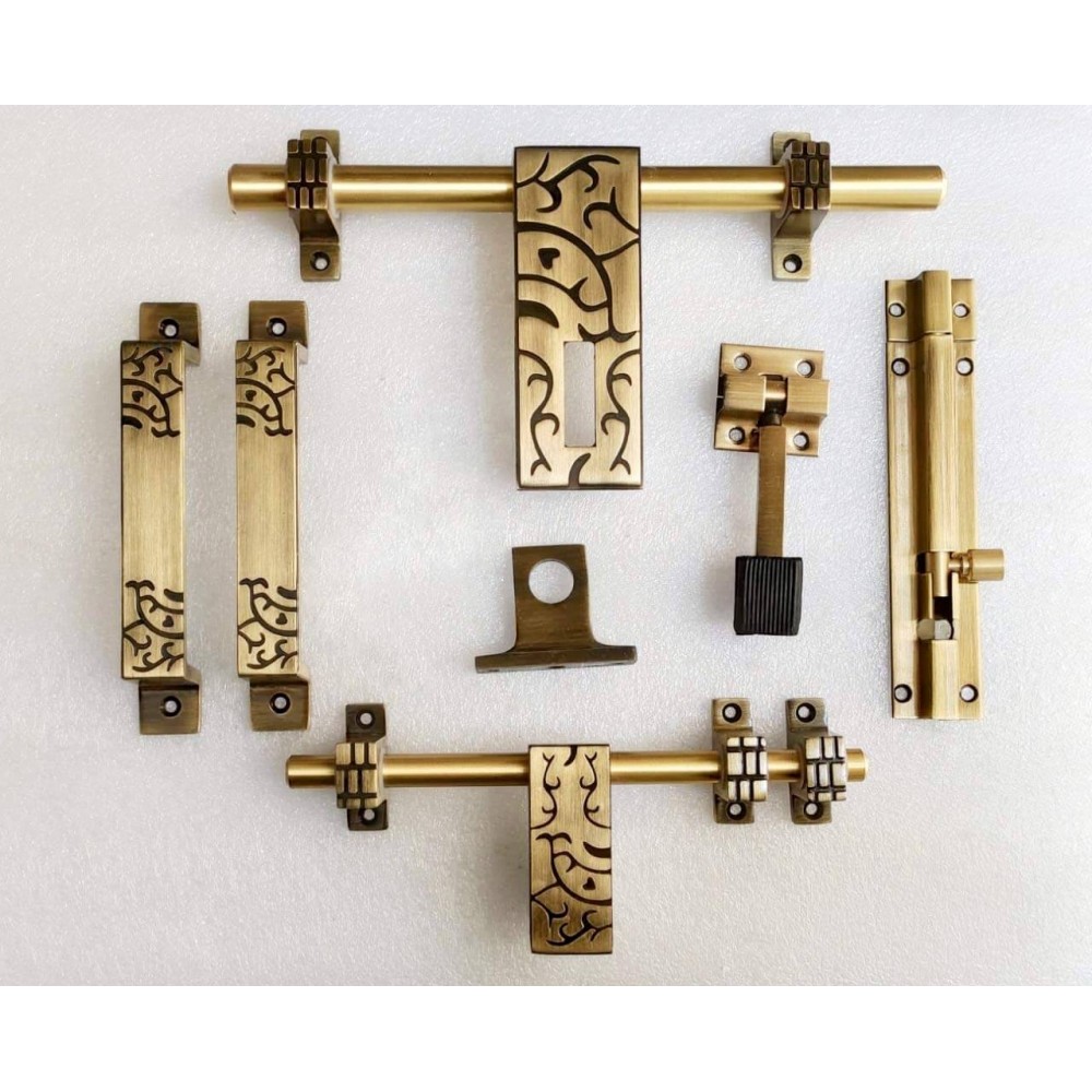 Brass Finish Door Kit (Antique Finish, 6-Pieces) 