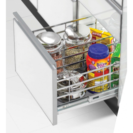 SS 304 Luxury Square Kitchen Basket Plain  height 4-6-8 Inches 