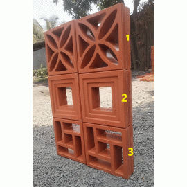 Ventilation Brick wall Terracotta  8x8x2.5 Brick size 3 pcs per box 
